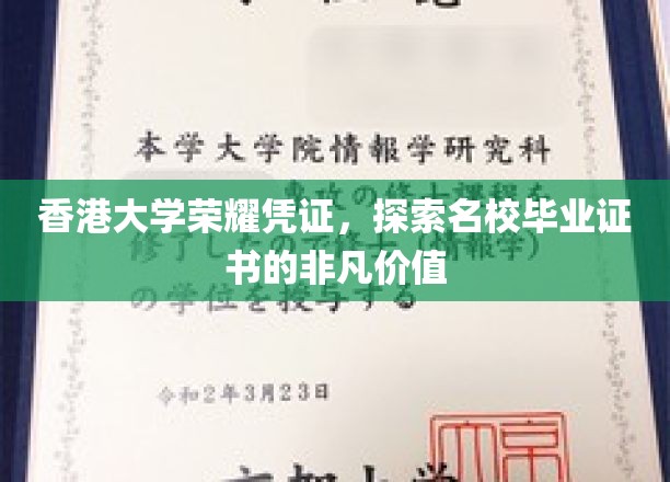 港大荣耀印记，一纸证书背后的名校魅力与价值