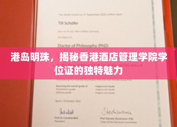 港岛璀璨，探秘香港酒店管理学院学位证的非凡价值