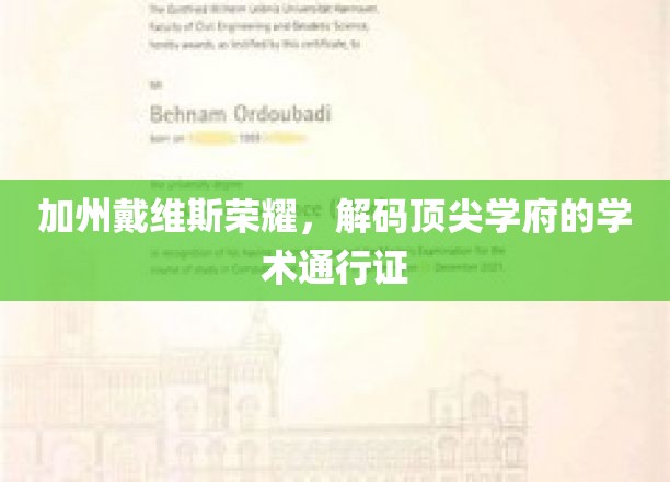 解码加州戴维斯，探寻学术精英的黄金通行证