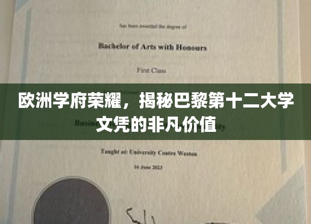 欧洲学府荣耀，揭秘巴黎第十二大学文凭的非凡价值