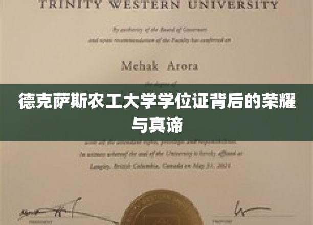 德克萨斯农工大学学位证，探寻荣耀背后的深刻内涵