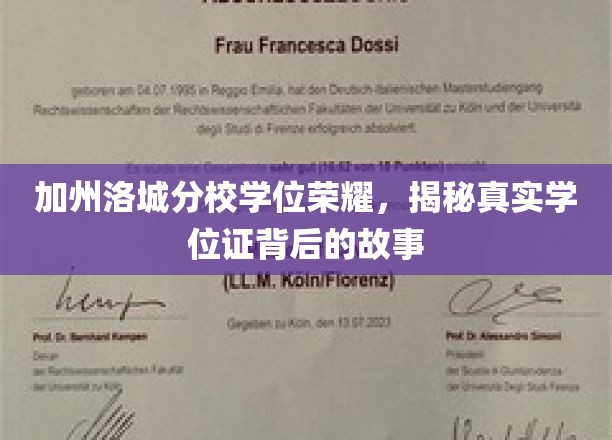 洛城分校荣耀揭秘，揭秘真金不怕火炼的学位证传奇