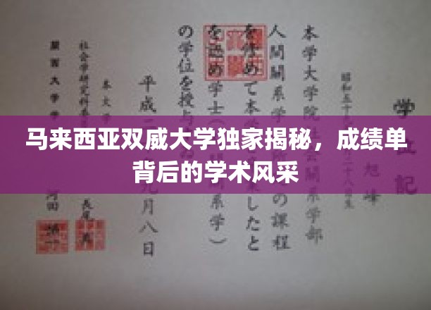 马来西亚双威大学揭秘：成绩单背后的学术魅力