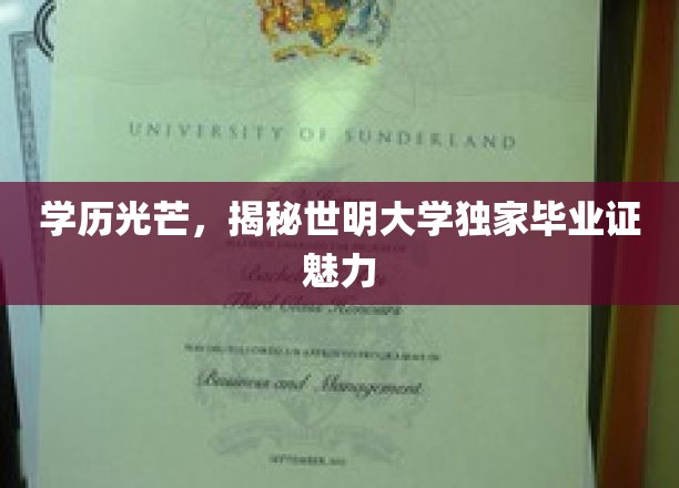 学历闪耀，探秘世明大学毕业证书的独特魅力