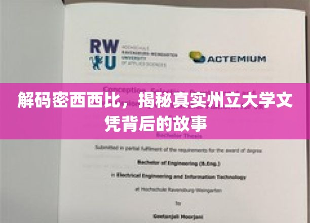 解码密西西比，揭秘真实州立大学文凭背后的故事