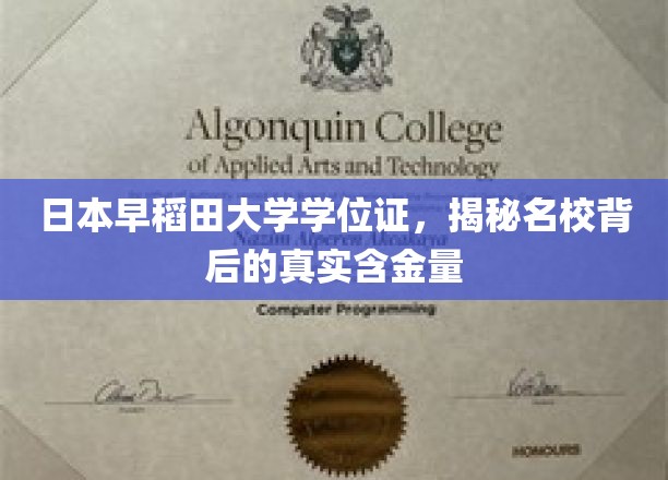 日本早稻田大学学位证揭秘，名校光环下的真实价值几何？