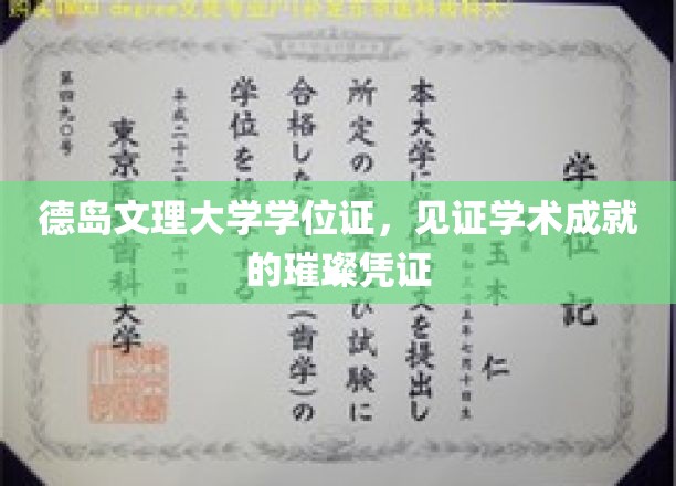 德岛文理大学学位证书，辉煌学术成就的璀璨见证