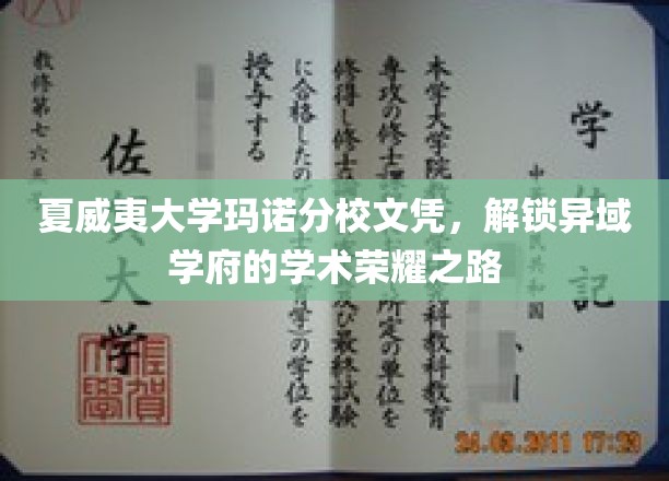 夏威夷大学玛诺分校，探索热带学府的学术辉煌之旅