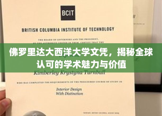 佛罗里达大西洋大学文凭，展现全球认可的学术魅力与价值