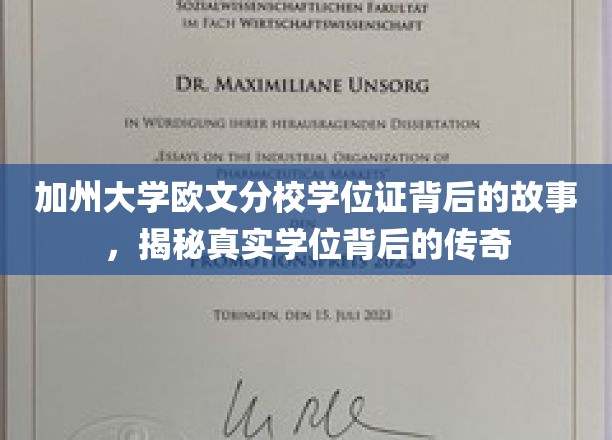 加州大学欧文分校学位证背后的故事，揭秘真实学位背后的传奇