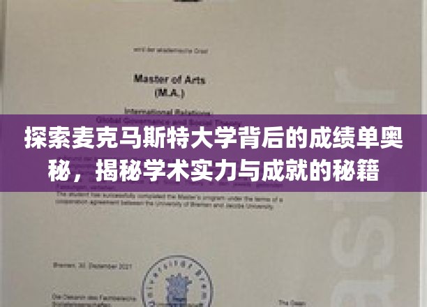 解锁麦克马斯特大学卓越背后的学术密码，一窥顶尖学府的非凡成就之道