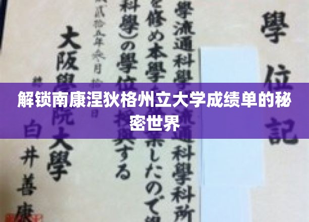 揭开南康涅狄格州立大学成绩单背后的神秘面纱