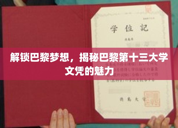 巴黎十三大学文凭，开启梦想之门，成就非凡人生