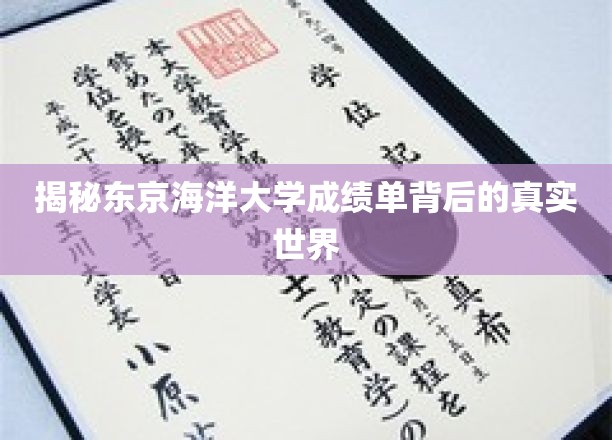 东京海洋大学成绩单，探寻隐藏在数字背后的留学真相