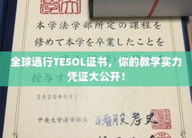 TESOL证书全球通行，揭秘你的教学实力新标准！