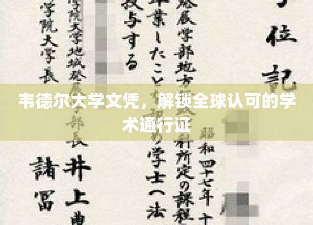 韦德尔大学文凭，解锁全球认可的学术通行证