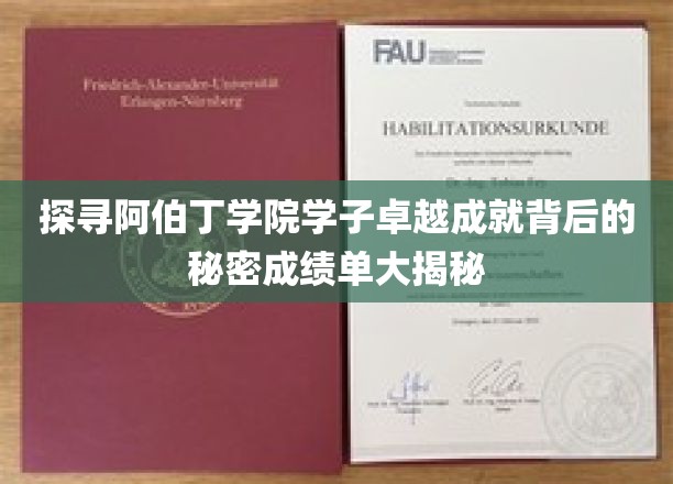阿伯丁学院学霸养成记，揭秘卓越学子的成功密码