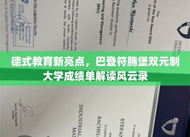 德式教育新亮点，巴登符腾堡双元制大学成绩单解读风云录