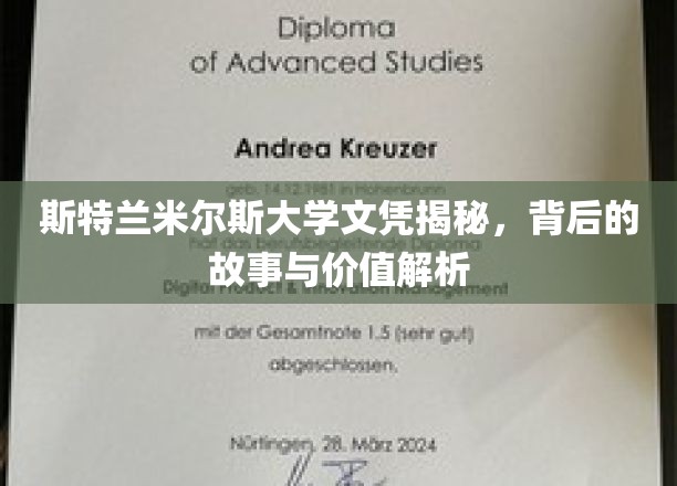 斯特兰米尔斯大学文凭探秘，揭秘其价值与背后的传奇故事