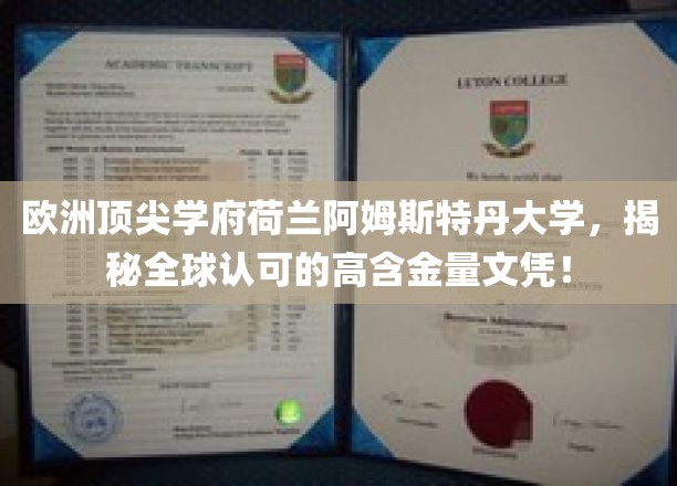 阿姆斯特丹大学，欧洲教育明珠，颁发全球瞩目的黄金文凭！
