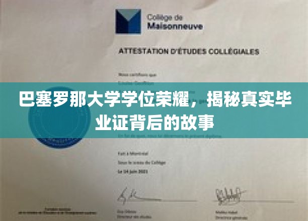 巴塞罗那大学荣耀解码，一探究竟的毕业证书传奇