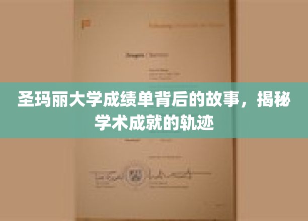 探寻圣玛丽大学成绩单背后的传奇，解码学术辉煌之路
