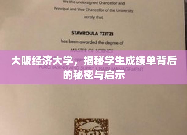大阪经济大学，揭秘学生成绩单背后的秘密与启示