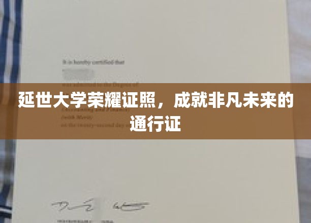 延世大学荣耀学位，开启非凡未来之路的金牌通行证