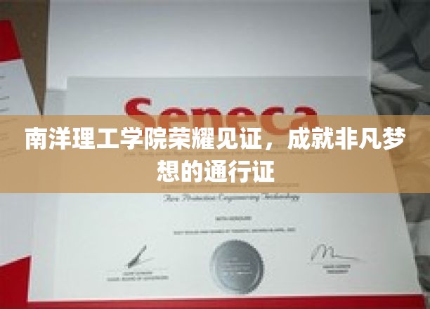南洋理工学院荣耀见证，成就非凡梦想的通行证