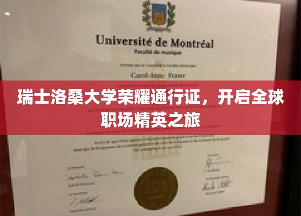 瑞士洛桑大学精英通行证，跨国职场启航之旅