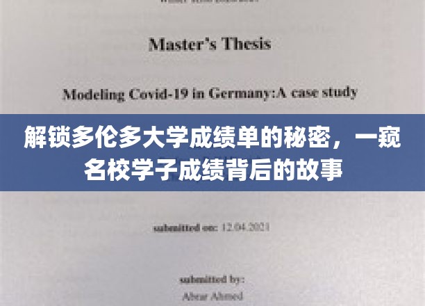 揭开多伦多大学成绩单之谜，探寻精英学子背后的学术传奇
