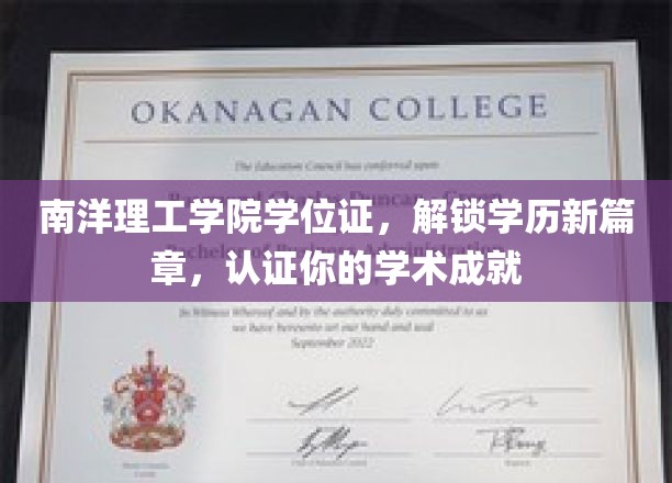 南洋理工学院学位证，解锁学历新篇章，认证你的学术成就
