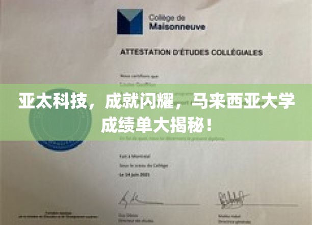 亚太科技荣耀绽放，马来西亚大学成绩单背后的辉煌故事