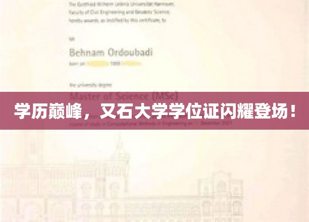 又石荣耀，顶尖学府学位证闪耀，开启学历新篇章！
