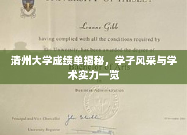 清州大学成绩单揭秘，学子风采与学术实力一览