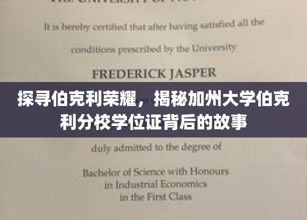 解码伯克利荣耀，一纸学位证背后的传奇征程