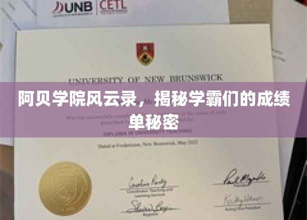 学霸秘籍大公开，阿贝学院风云录里的成绩单传奇