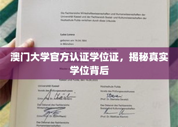 澳门大学官方学位证揭秘，探秘认证背后的真实含金量