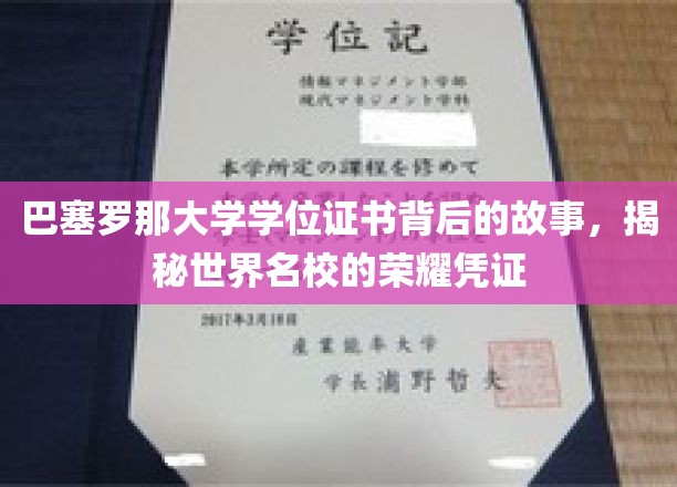巴塞罗那大学学位证书背后的故事，揭秘世界名校的荣耀凭证