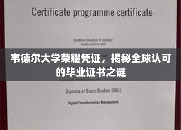 韦德尔大学荣耀凭证，揭开全球认可的毕业证书神秘面纱