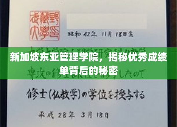 新加坡东亚管理学院，揭秘优秀成绩单背后的秘密