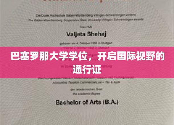 巴塞罗那大学学位，开启国际视野的通行证