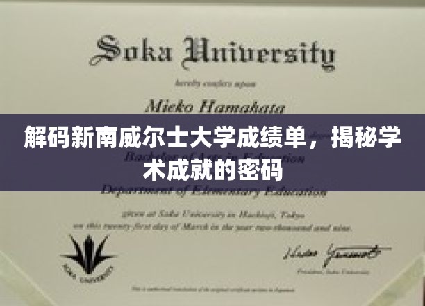 解锁新南威尔士大学成绩单，解码学术成就的神秘钥匙