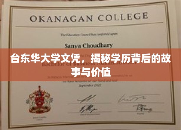 台东华大学文凭探秘，揭开学历背后不为人知的传奇与价值