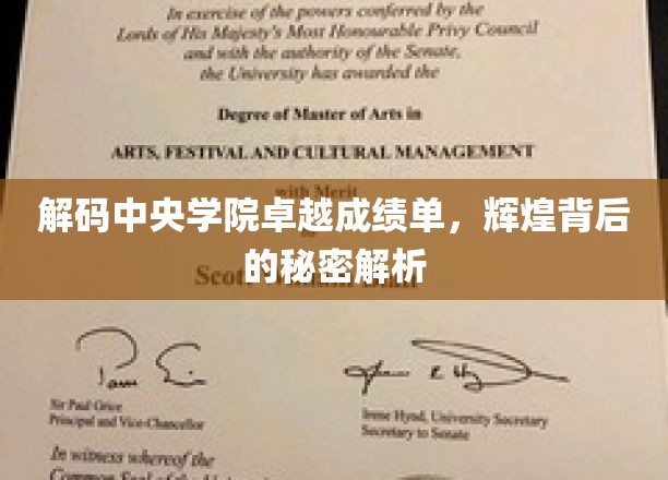 解码中央学院卓越成绩单，揭秘辉煌背后的成长轨迹