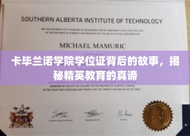 卡毕兰诺学院学位证背后的故事，揭秘精英教育的真谛