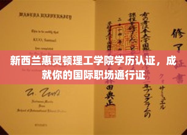 惠灵顿理工学院学历镀金，解锁全球职场新境界