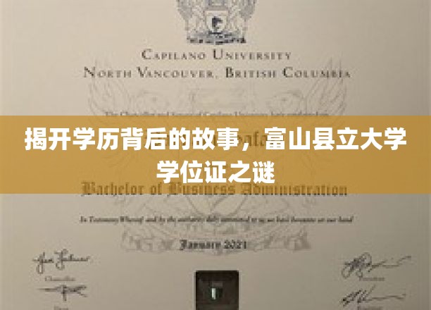 学历迷踪，富山县立大学学位证背后的秘密揭晓