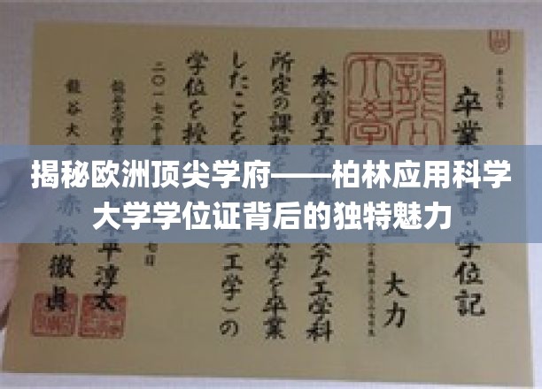 欧洲精英学府柏林应用科学大学，探索学位证的非凡魅力