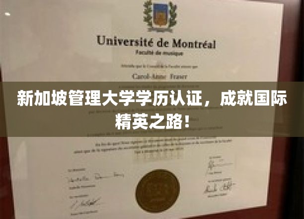 新加坡管理大学学历全球认可，助你踏上国际精英成长之旅！